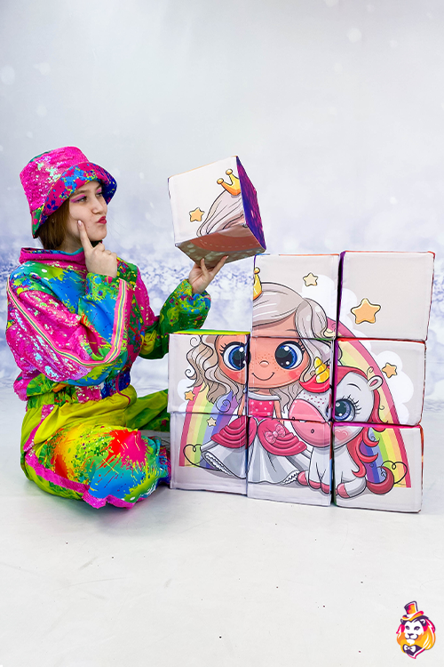 Игровой реквизит Кубики-пазлы Единороги