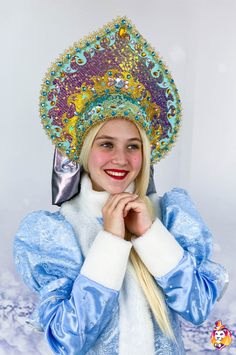 Головной убор Кокошник Снегурочки Хамелеон