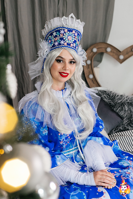 Головной убор Кокошник Снегурочки Кристальная