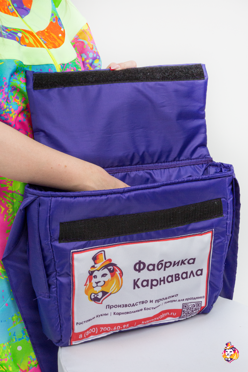 Сумка аниматора фиолетовая 35 х 30 см.